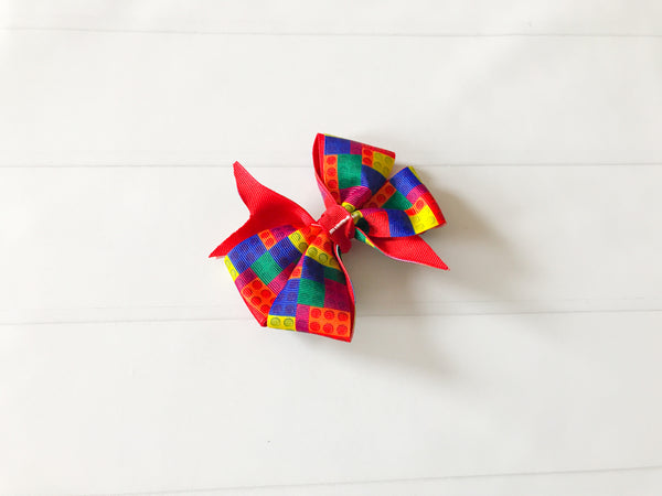 Building Block Pinwheel Hair Bow