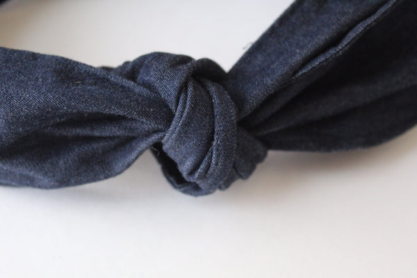 Kids Denim Top Knot Headband I The Enchanted Magnolia