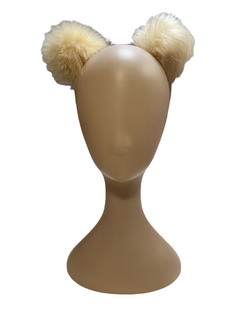 Large Pom Pom Headband - Light Brown - The Enchanted Magnolia