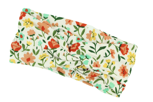 Floral-Print-on-White-Twisted-Turban-Headband-Image4