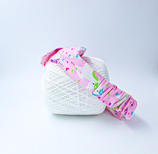 Unicorn and Hearts Top Knot Headband-5