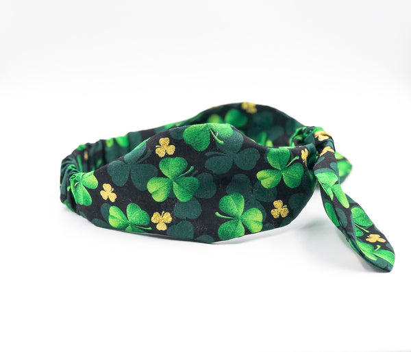Green Clover Top Knot Headband I The Enchanted Magnolia