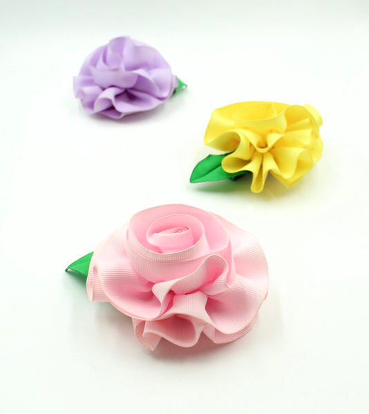 Ribbon Flower Hair Clip for Girls