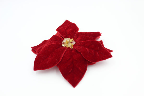 Red Poinsettia Hair Clip I The Enchanted Magnolia