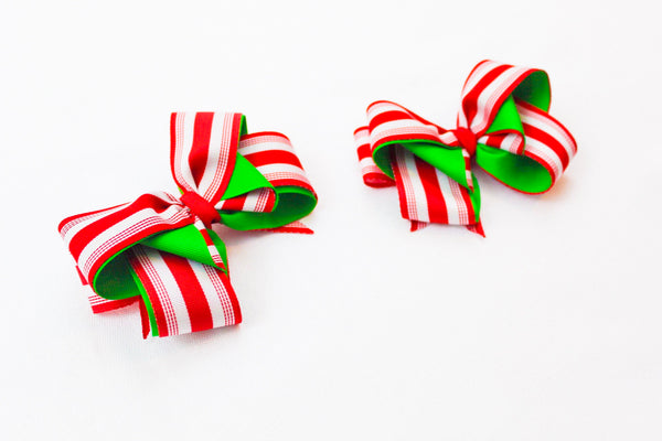 Red and White Stripe Christmas Hair Accessory I The Enchanted Magnolia