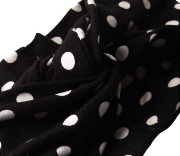 Kids Black White Polka Dot Twist Knot Headband I The Enchanted Magnolia