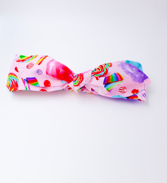 Rainbow Candy Top Knot Headband