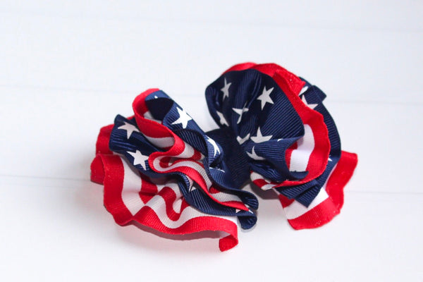Stars and Stripes Wavy Hair Bow - The Enchanted Magnolia