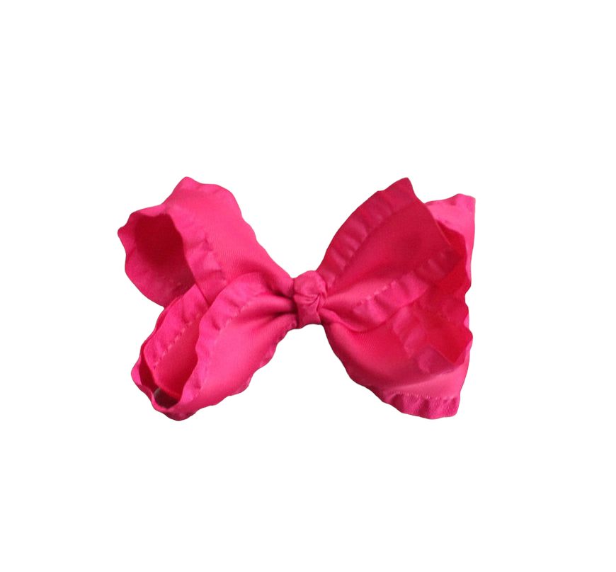 Double Ruffle Boutique Hair Bow I The Enchanted Magnolia
