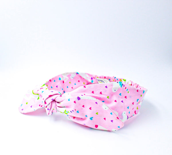 Unicorn and Hearts Top Knot Headband-8