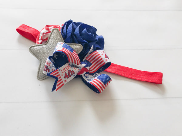 Red White and Blue Patriotic Pageant Headband I The Enchanted Magnolia