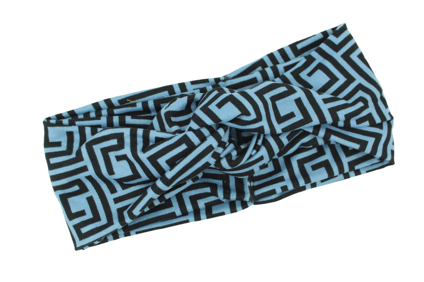 Denim-Blue-and-Black-Geometrical-Twisted-Turban-Headband