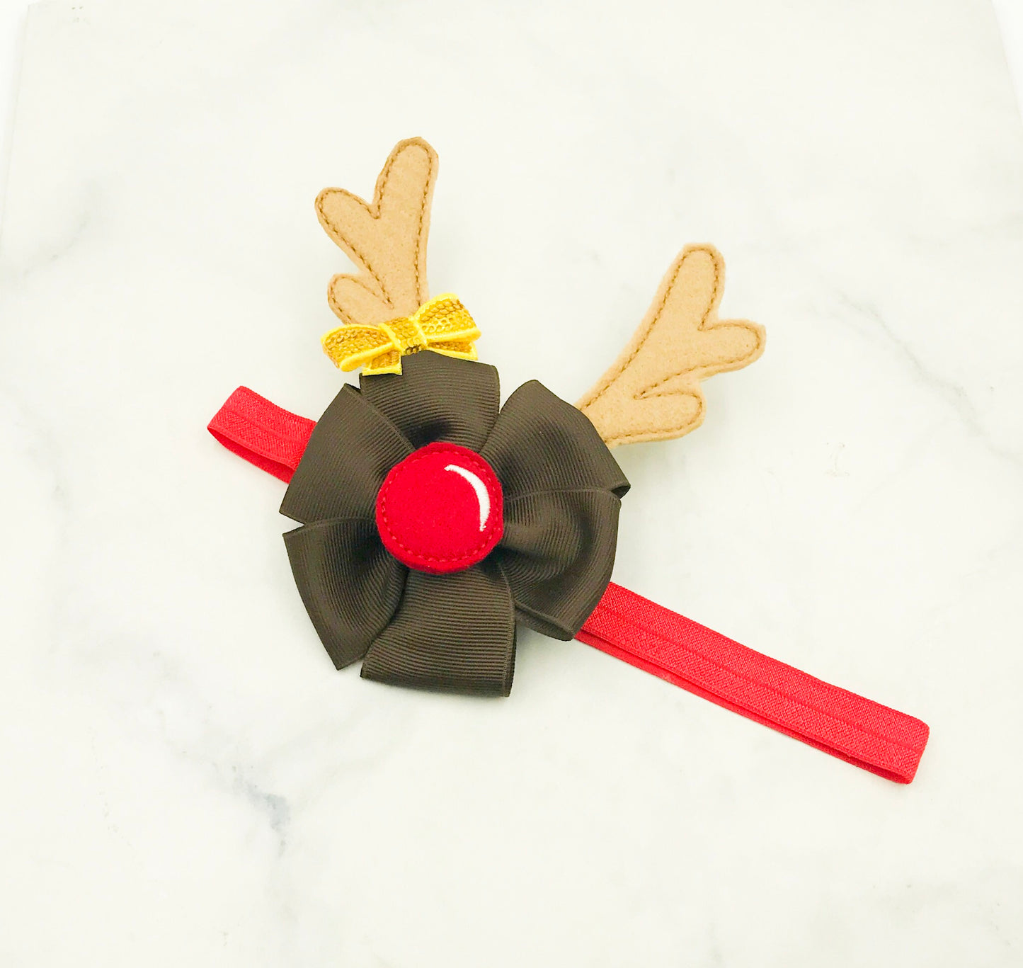 Baby Reindeer Pinwheel Headband I The Enchanted Magnolia