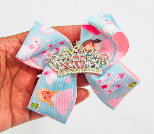 Princess Crown Hair Bow I The Enchanted Magnolia