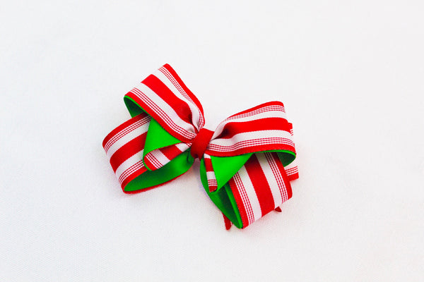 Red and White Stripe Christmas Hair Accessory I The Enchanted Magnolia