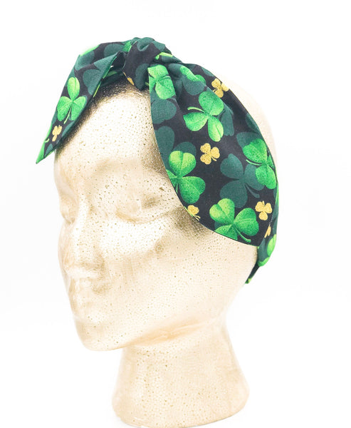 Green Clover Top Knot Headband I The Enchanted Magnolia