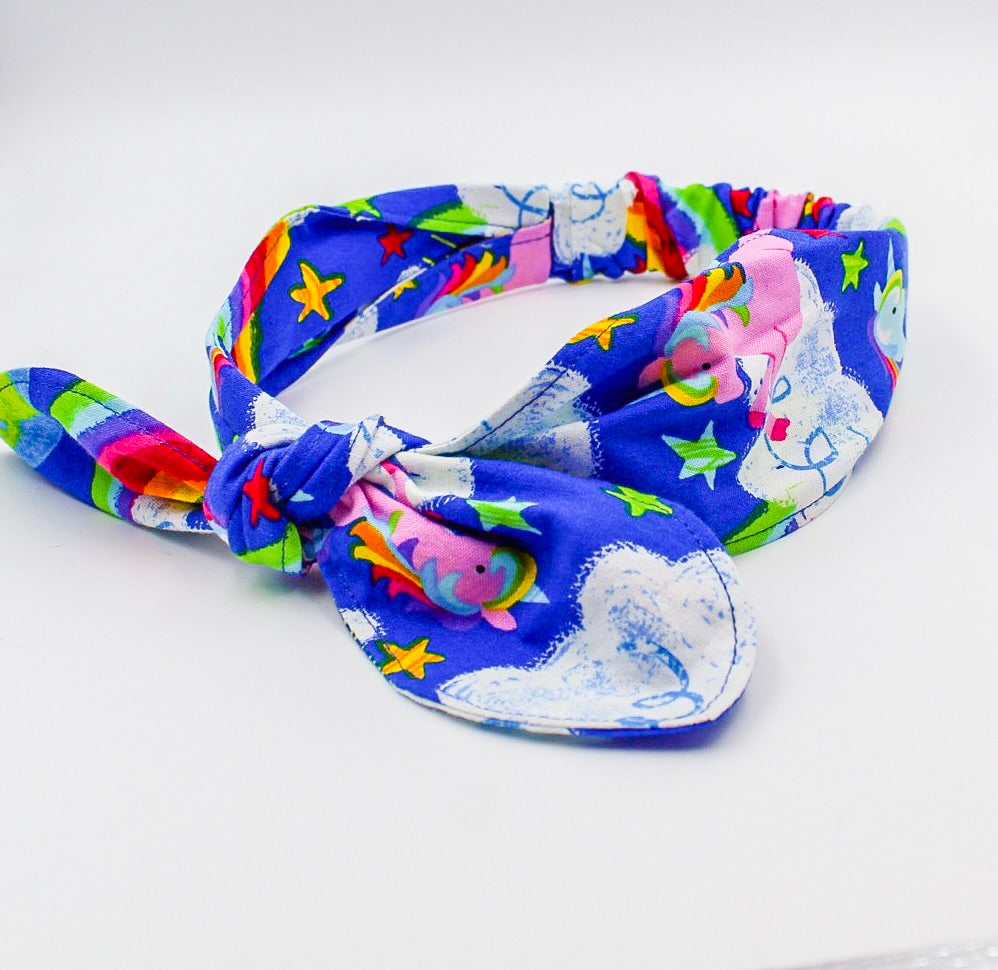 Colorful Unicorn and Rainbow Top Knot Headband I The Enchanted Magnolia