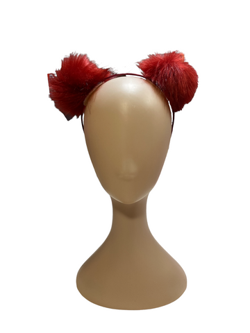 Large Pom Pom Headband - Burgandy - The Enchanted Magnolia