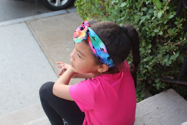 Girls Rainbow Animal Paw Print Top Knot Headband I The Enchanted Magnolia