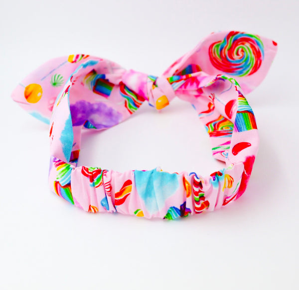 Rainbow Candy Top Knot Headband