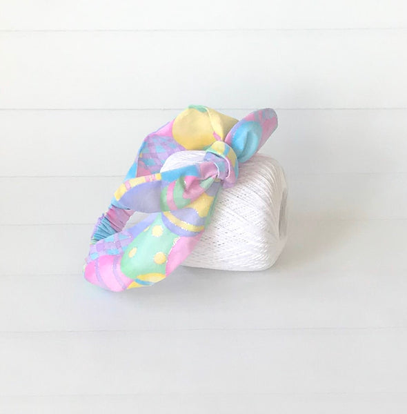Girls Easter Egg Printed Top Knot Headband I The Enchanted Magnolia