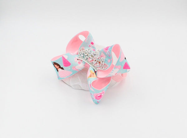 Princess Crown Hair Bow for Girls