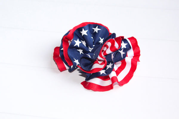 Stars and Stripes Wavy Hair Bow I The Enchanted Magnolia