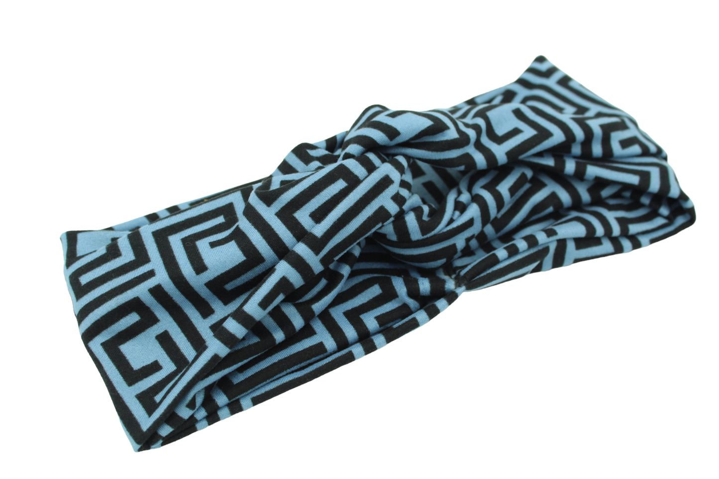 Denim-Blue-and-Black-Geometrical-Twisted-Turban-Headband-Image4