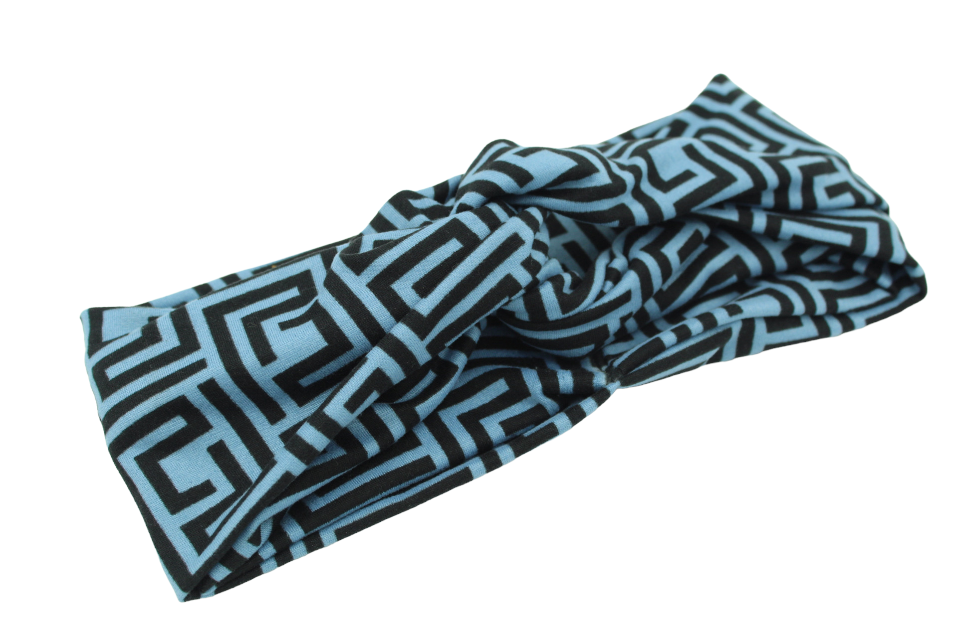 Denim-Blue-and-Black-Geometrical-Twisted-Turban-Headband-Image4