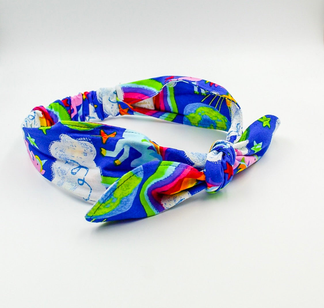 Colorful Unicorn and Rainbow Top Knot Headband I The Enchanted Magnolia