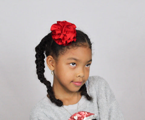 Red Flower Hair Clip I The Enchanted Magnolia