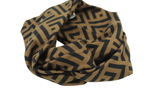 Brown and Black Geometrical Twist Knot Headband I The Enchanted Magnolia