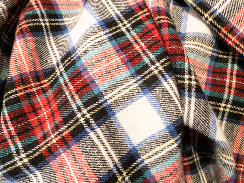 White, Blue, Red, Black Plaid Infinity Scarf I The Enchanted Magnolia