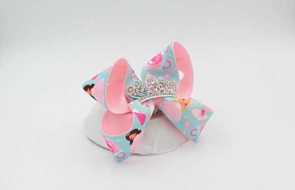 Princess Crown Hair Bow for Girls