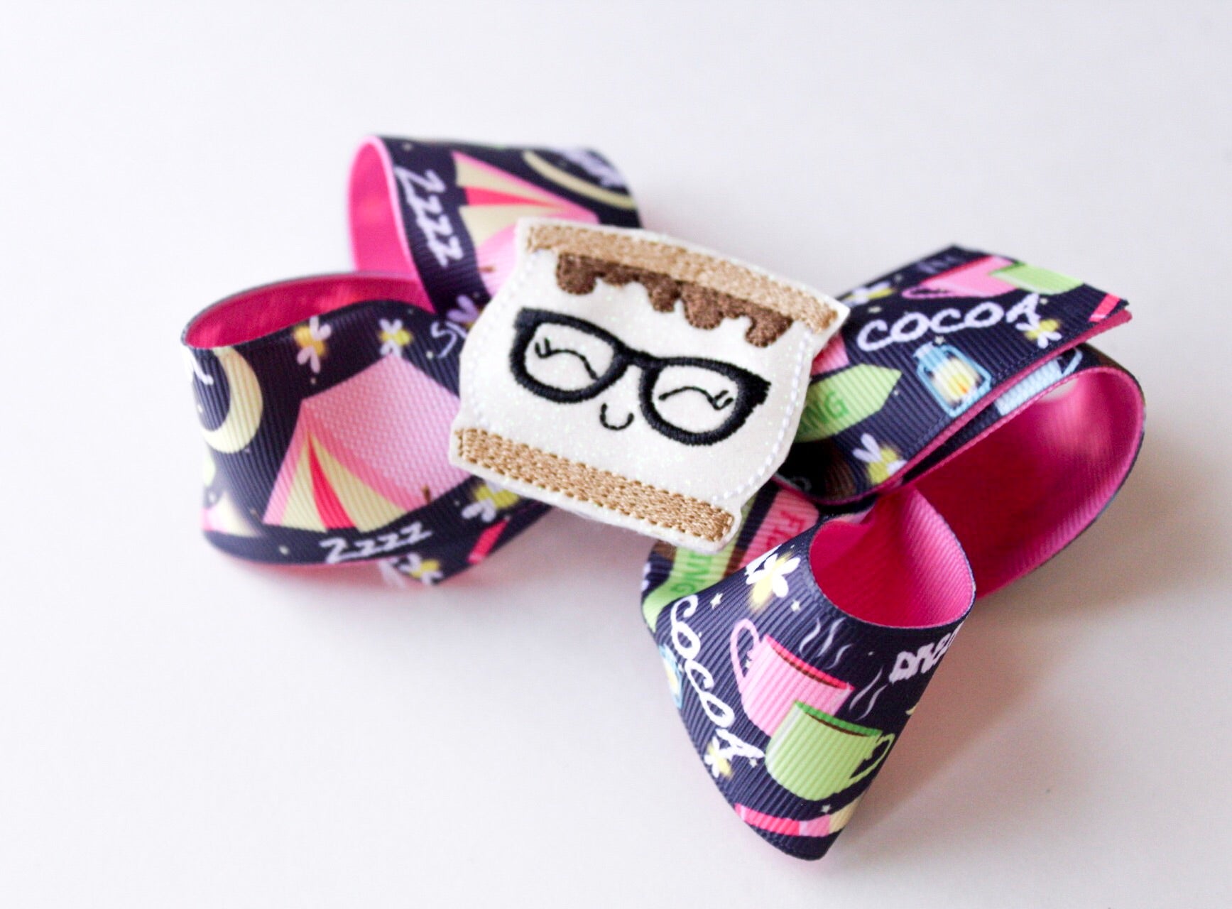 S'more Camping Hair Bow -The Enchanted Magnolia 