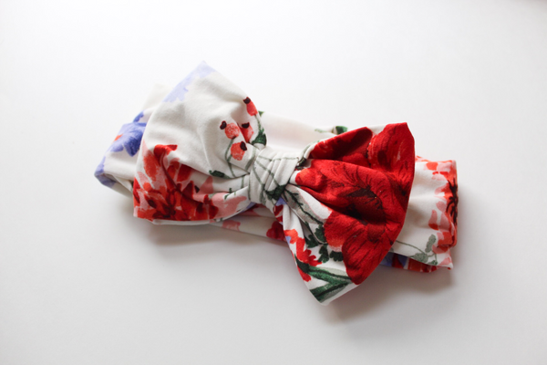 Floral Hair Bow Fabric Headband I The Enchanted Magnolia