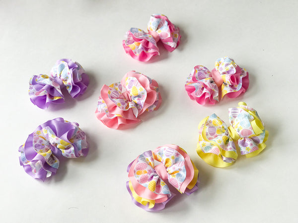 Easter Egg Wavy Hair Bow I The Enchanted Magnolia