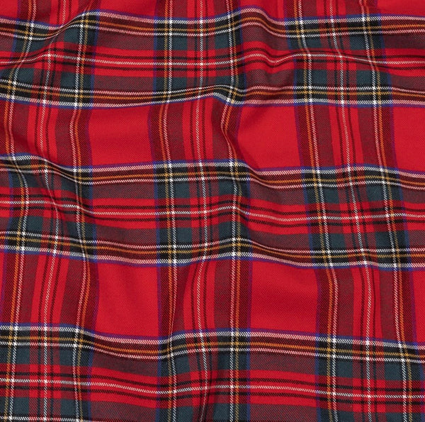 Barbados Cherry, Blue and Sea Moss Tartan Plaid Flannel Zippered Pocket Infinity Scarf I The Enchanted Magnolia