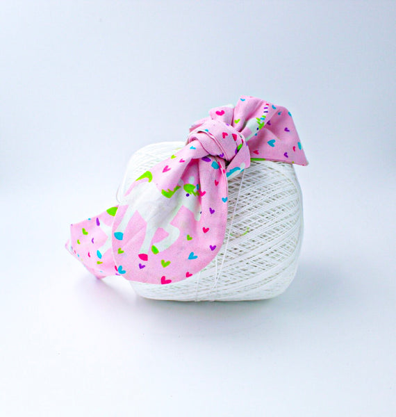 Unicorn and Hearts Top Knot Headband-6