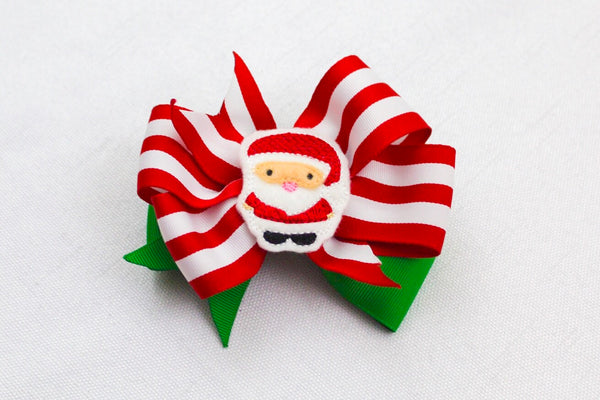 Santa Christmas Hair Bow I The Enchanted Magnolia