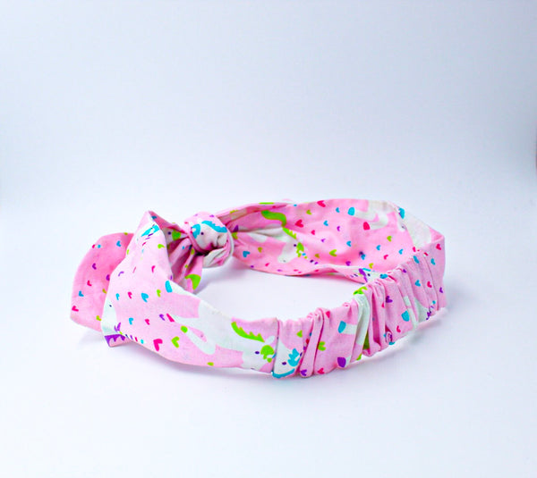 Unicorn and Hearts Top Knot Headband-4