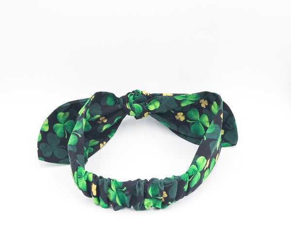 Green Clover Top Knot Headband I The Enchanted Magnolia