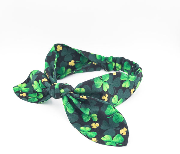Green Clover Top Knot Headband I The Enchanted Magnolia