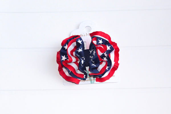 Stars and Stripes Wavy Hair Bow I The Enchanted Magnolia