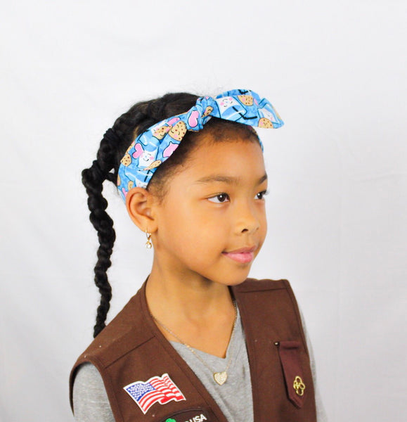 Girls Cookies and Milk Top Knot Headband I The Enchanted Magnolia