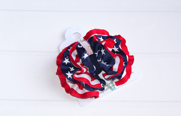 Stars and Stripes Wavy Hair Bow - The Enchanted Magnolia