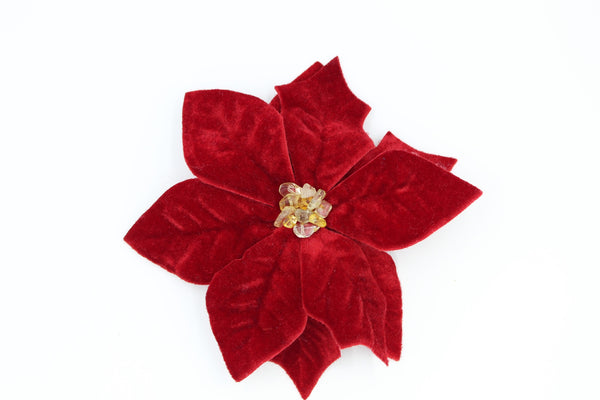 Red Poinsettia Hair Clip I The Enchanted Magnolia