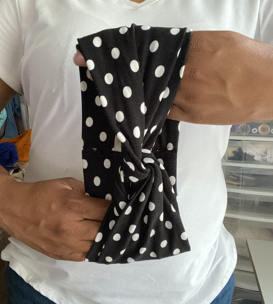 Black White Polka Dot Twist Knot Headband I The Enchanted Magnolia