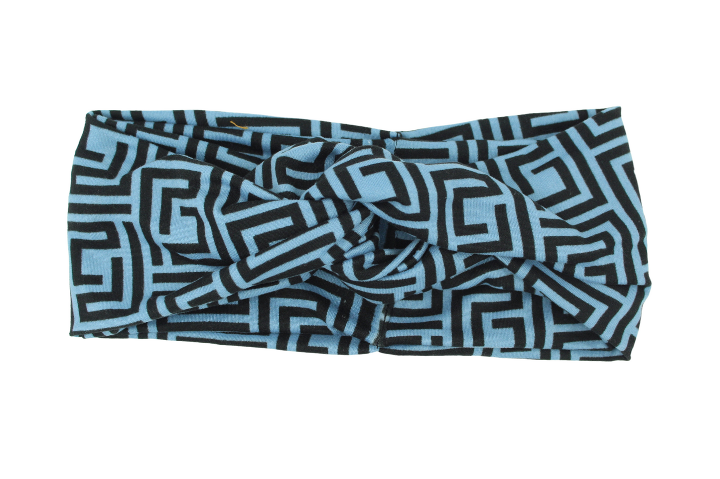 Denim Blue and Black Geometrical Twist Knot Headband I The Enchanted Magnolia