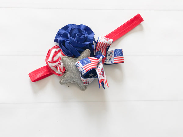 Red White and Blue Patriotic Pageant Headband - The Enchanted Magnolia